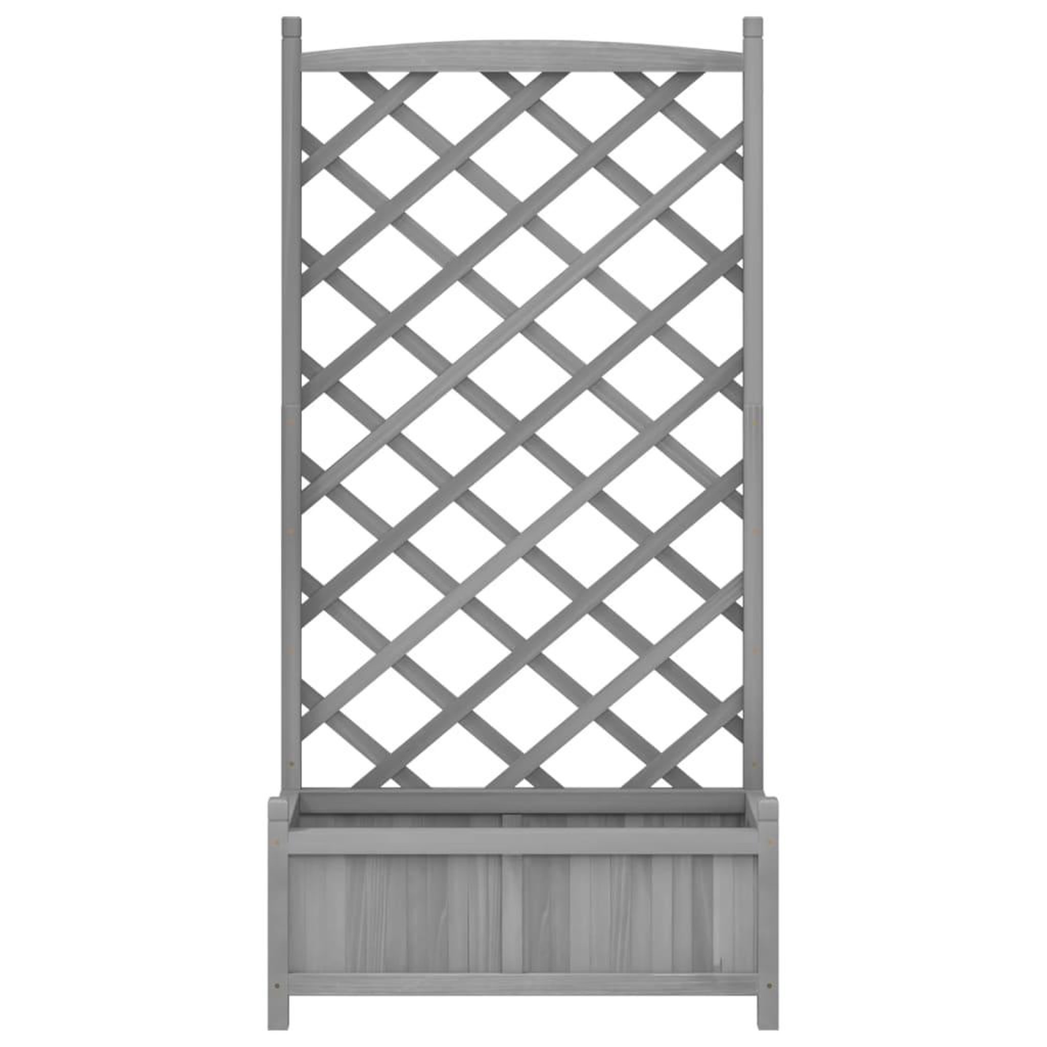 Voir la diapositive 4 : VIDAXL Jardiniere avec treillis gris bois massif de sapin