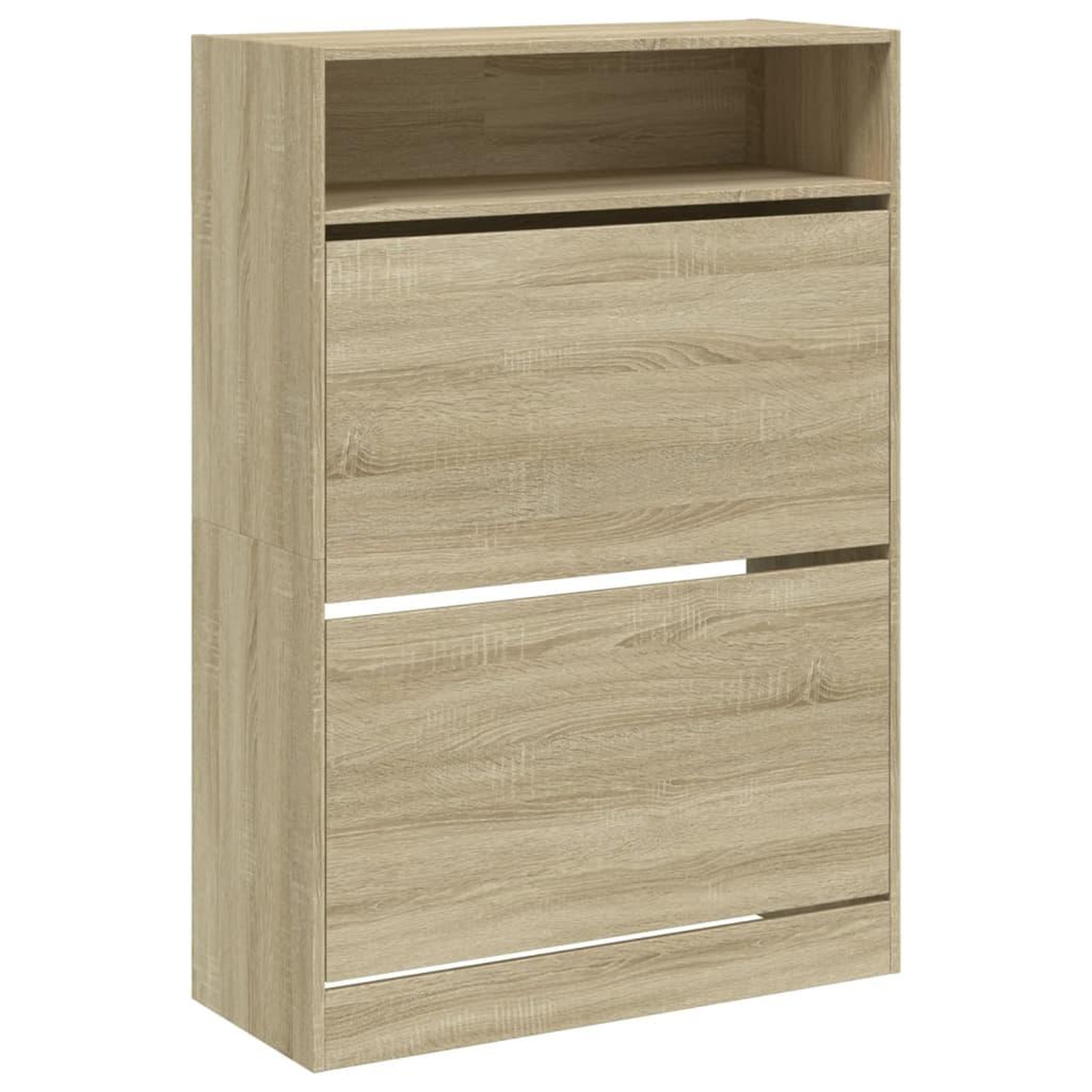 Voir la diapositive 2 : VIDAXL Armoire a chaussures 2 tiroirs rabattables chene sonoma