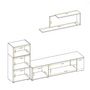 Voir la diapositive 4 : Paris Prix Ensemble Meuble TV  Maze I  200cm Blanc & Naturel