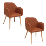 ATMOSPHERA Lot de 2 fauteuils à dîner VISOCA. Coloris disponibles : Gris, Marron