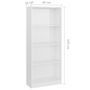 Voir la diapositive 6 : VIDAXL Bibliotheque a 4 niveaux Blanc brillant Bois d'ingenierie