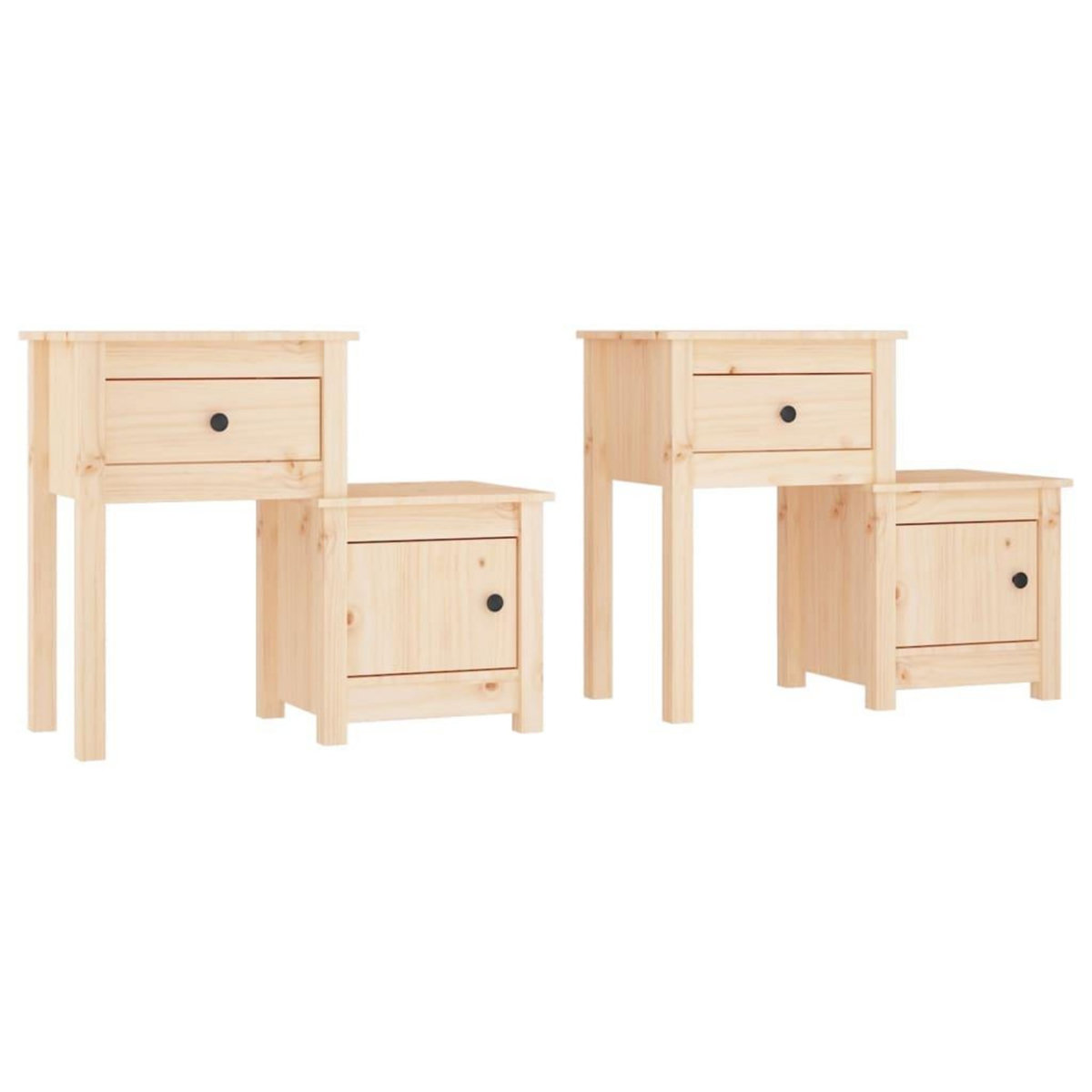 VIDAXL Tables de chevet 2 pcs 79,5x38x65,5 cm Bois de pin massif