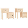Voir la diapositive 2 : VIDAXL Tables de chevet 2 pcs 79,5x38x65,5 cm Bois de pin massif