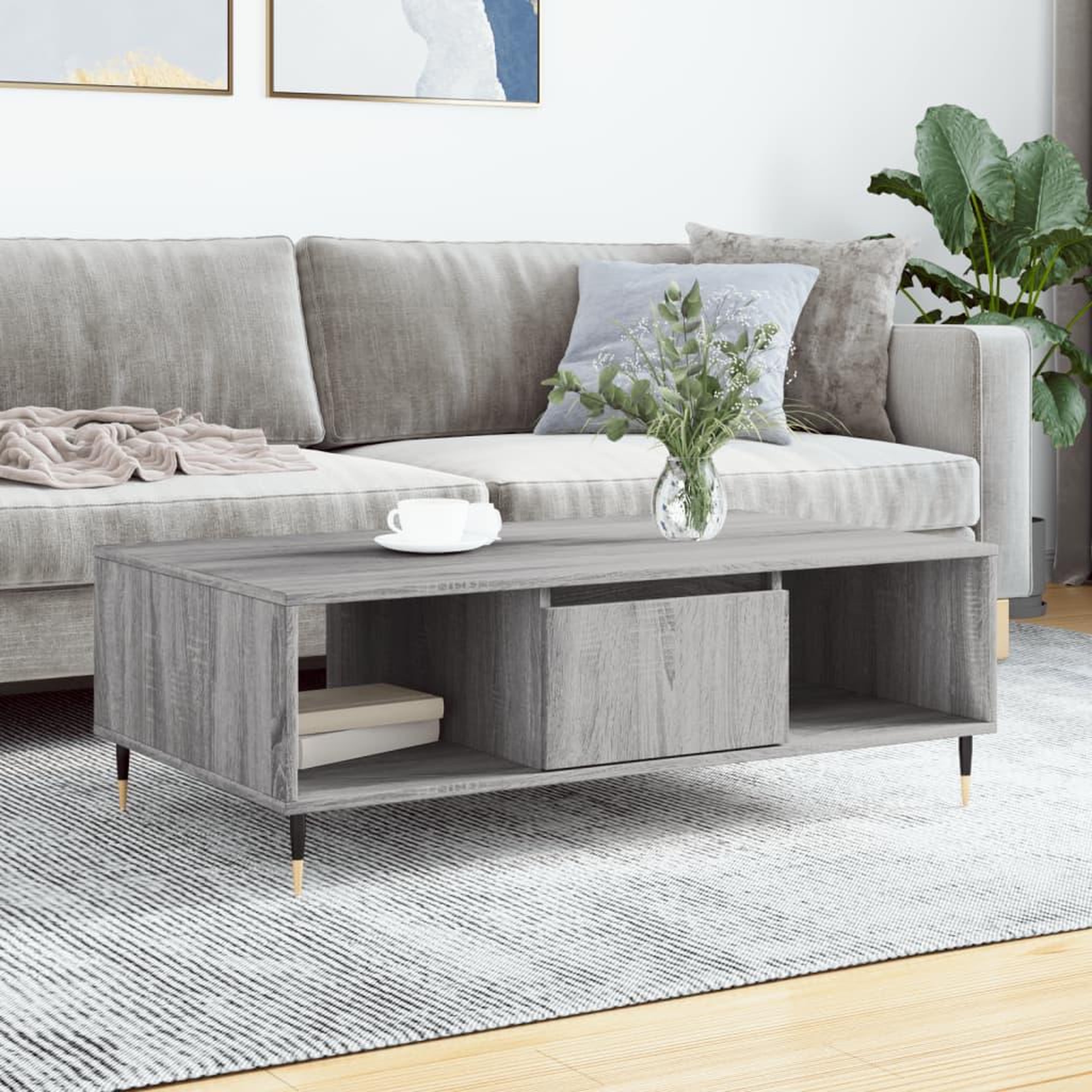 VIDAXL Table basse sonoma gris 104x60x35 cm bois d'ingenierie
