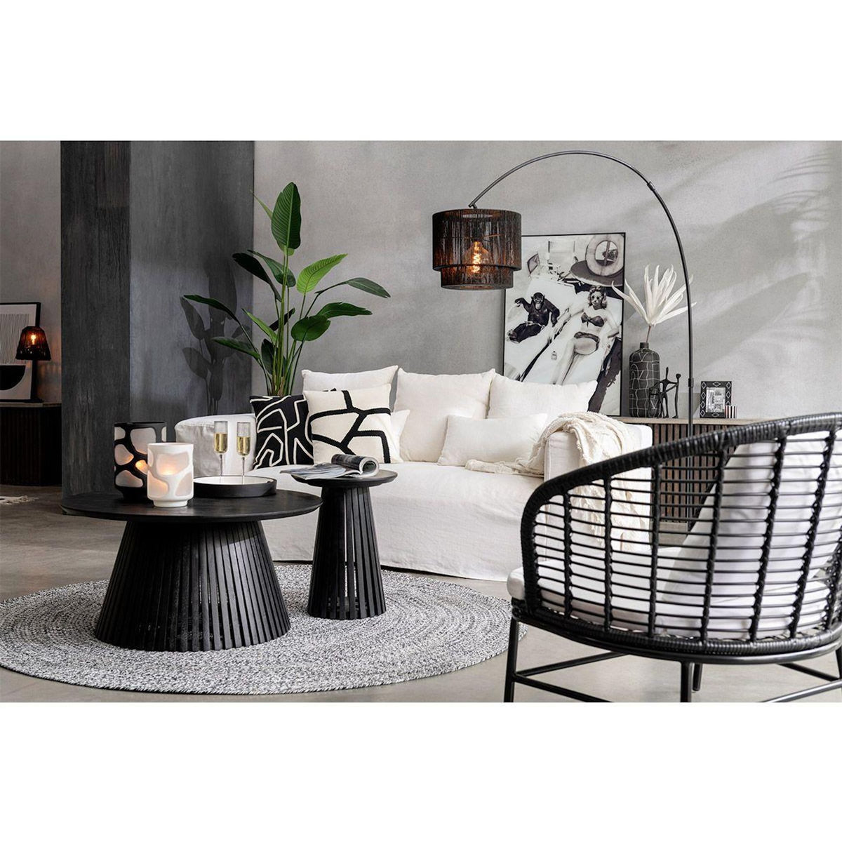 Paris Prix Table d'Appoint Design en Bois  Vincent  40cm Noir