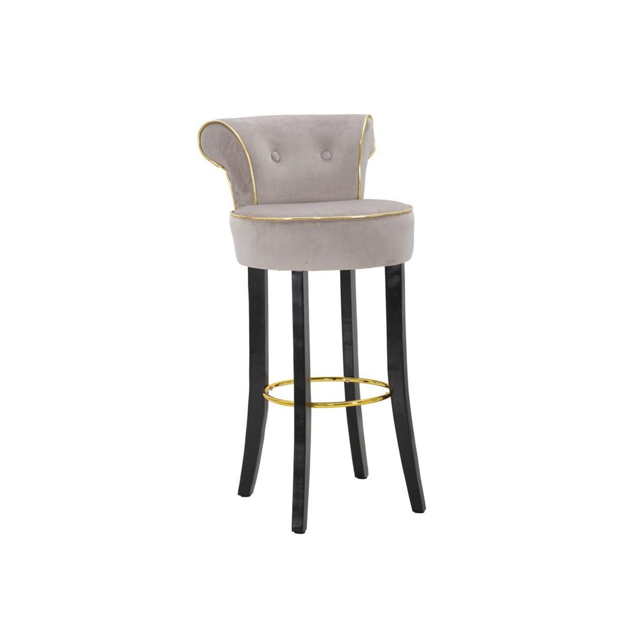 Paris Prix Tabouret de bar en velours  luxy  96cm gris