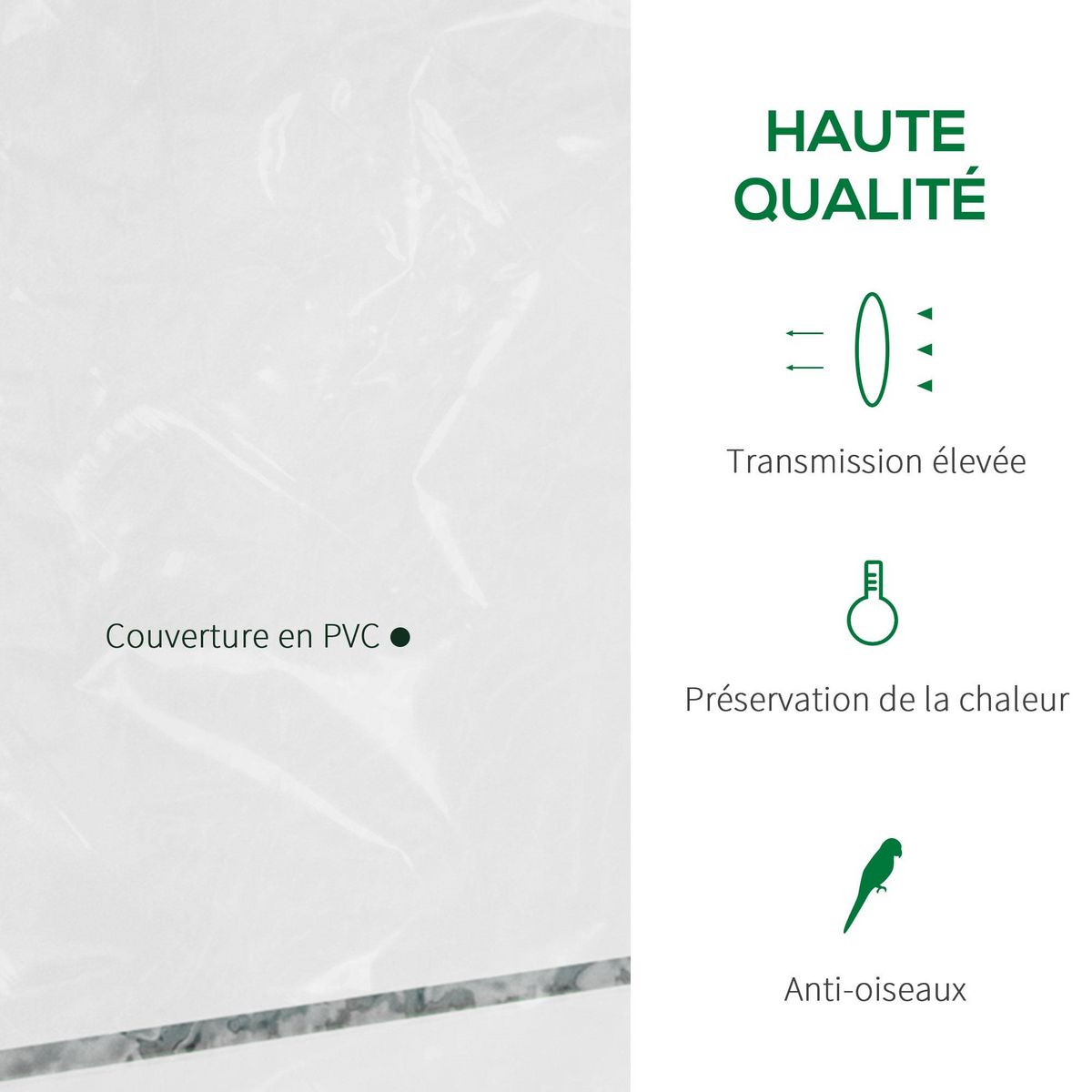 OUTSUNNY Serre de jardin balcon terrasse 8 étagères dim. 143L x 73l x 195H cm acier PVC imperméable anti-UV transparent vert