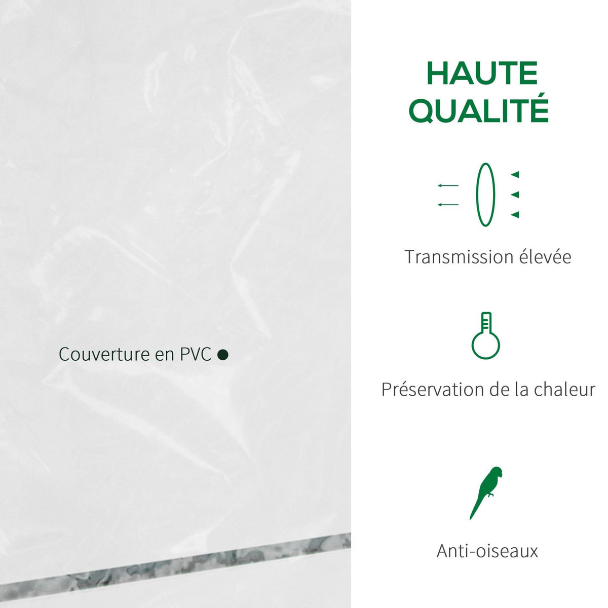 OUTSUNNY Serre de jardin balcon terrasse 8 étagères dim. 143L x 73l x 195H cm acier PVC imperméable anti-UV transparent vert