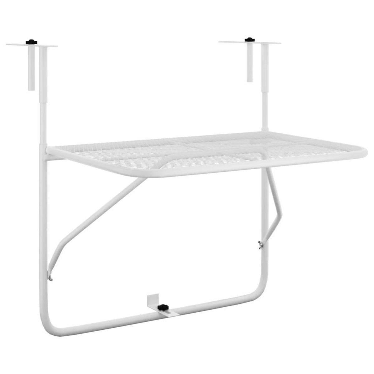 VIDAXL Table de balcon Blanc 60x40 cm Acier