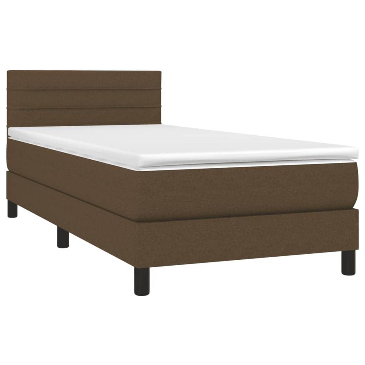 VIDAXL Sommier a lattes de lit et matelas et LED Marron fonce 80x200cm