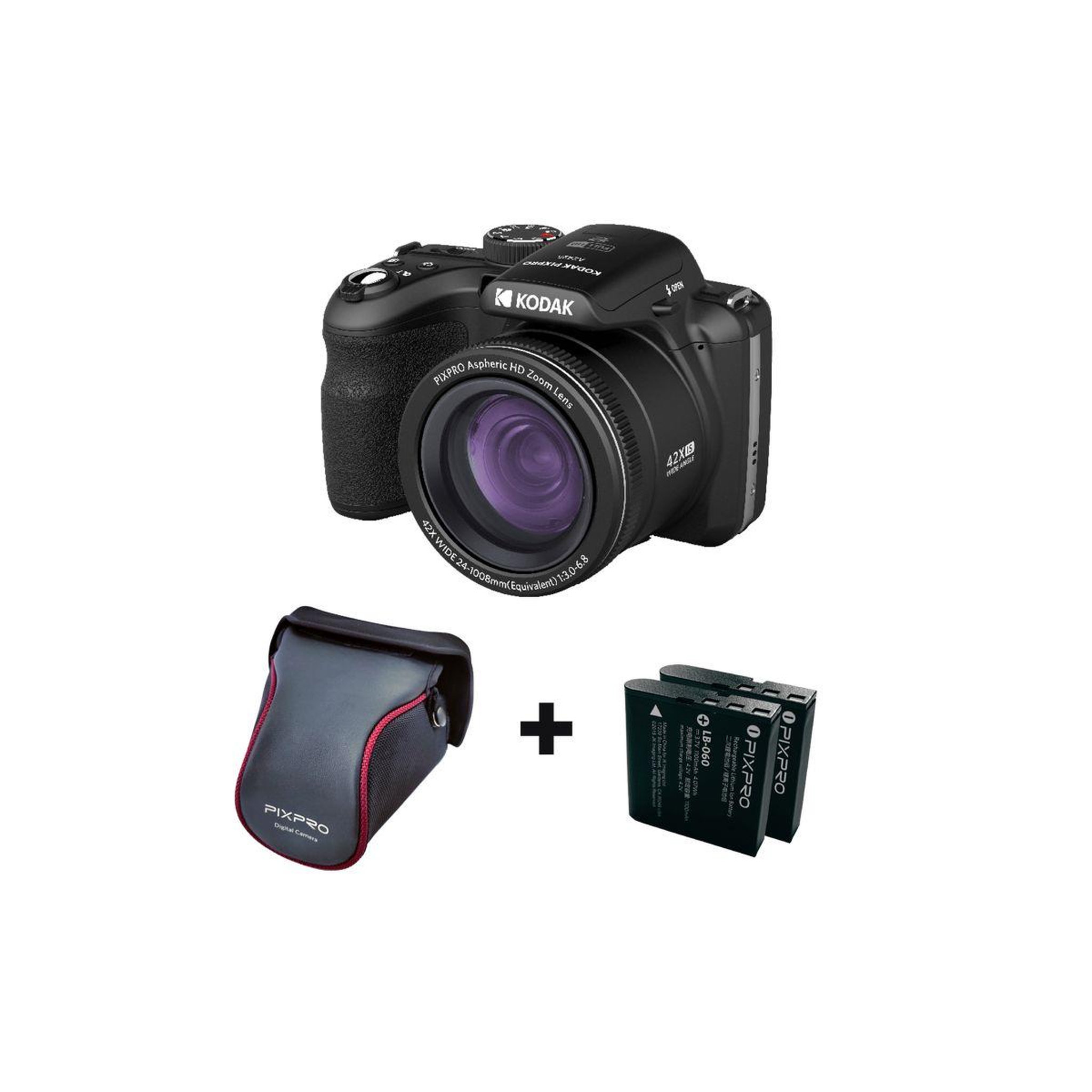 Kodak Appareil photo Bridge AZ425 Black + 1 Batterie + Etui