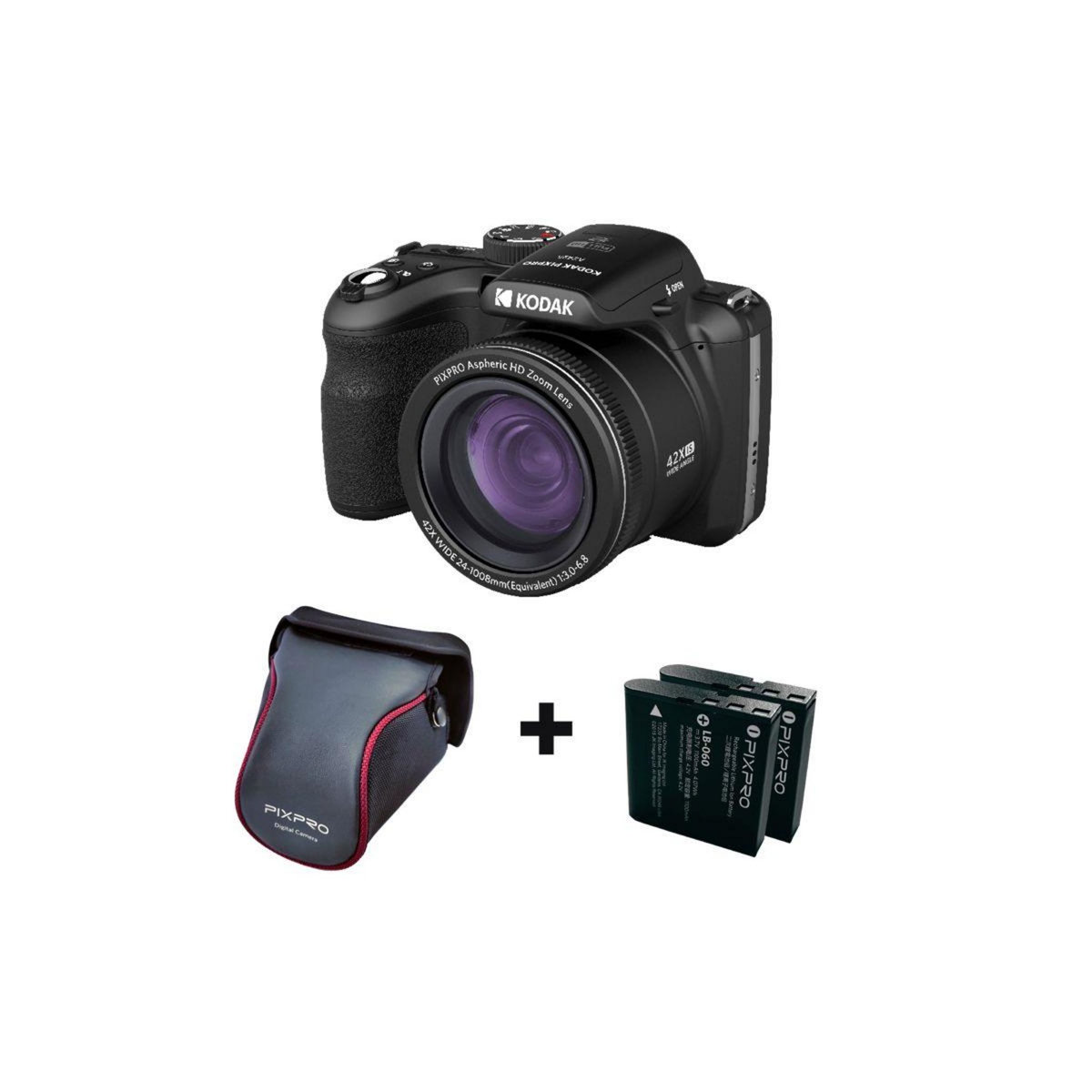 Kodak Appareil photo Bridge AZ425 Black + 1 Batterie + Etui