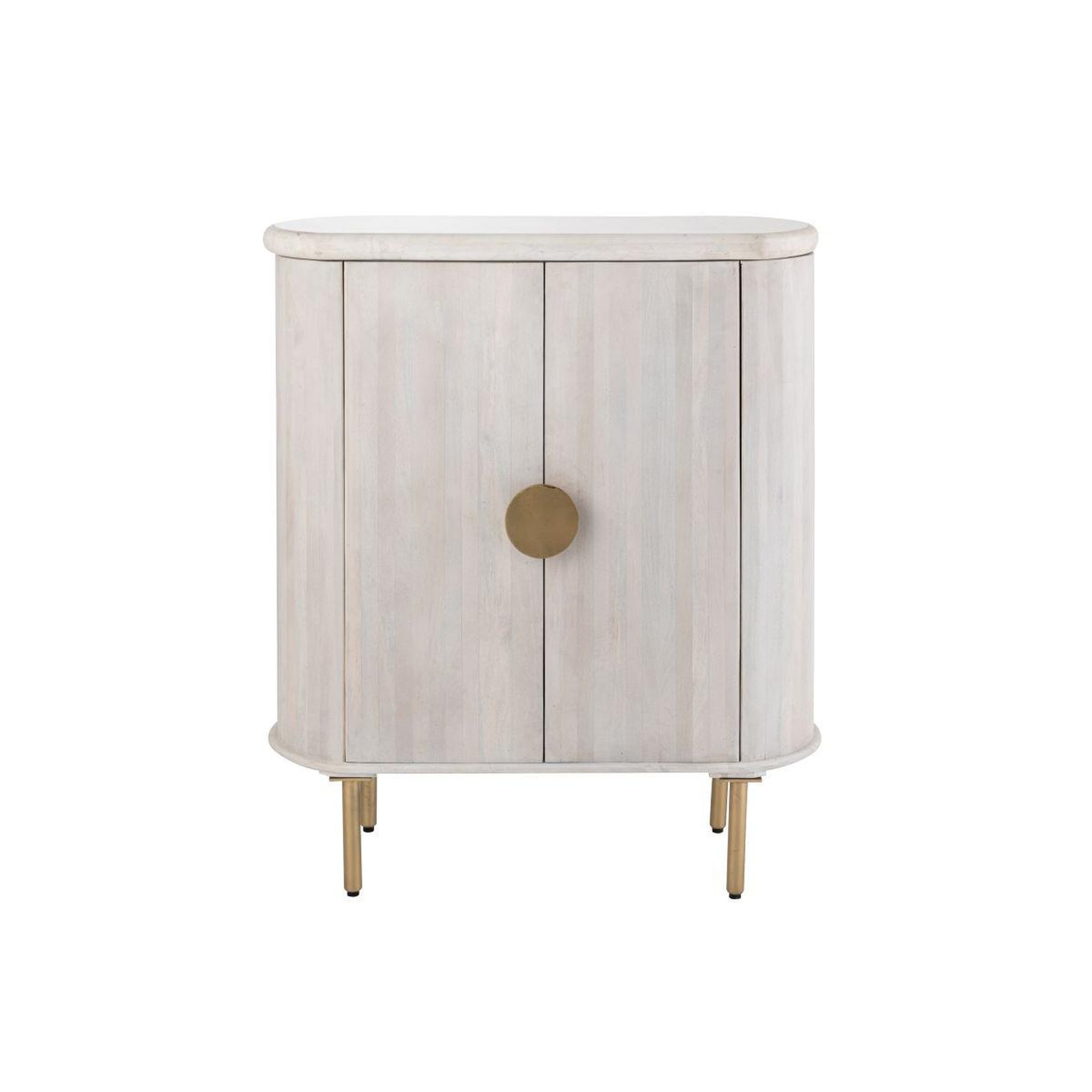 Voir la diapositive 2 : J-LINE Buffet 2 portes en marbre  noor  116cm blanc cassé