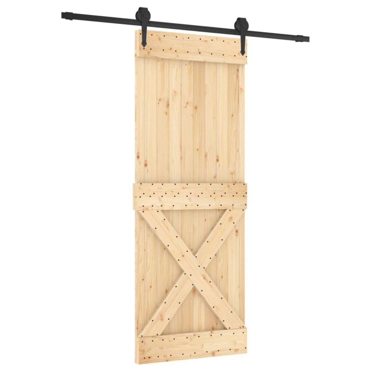 VIDAXL Porte coulissante et kit de quincaillerie 80x210 cm pin massif