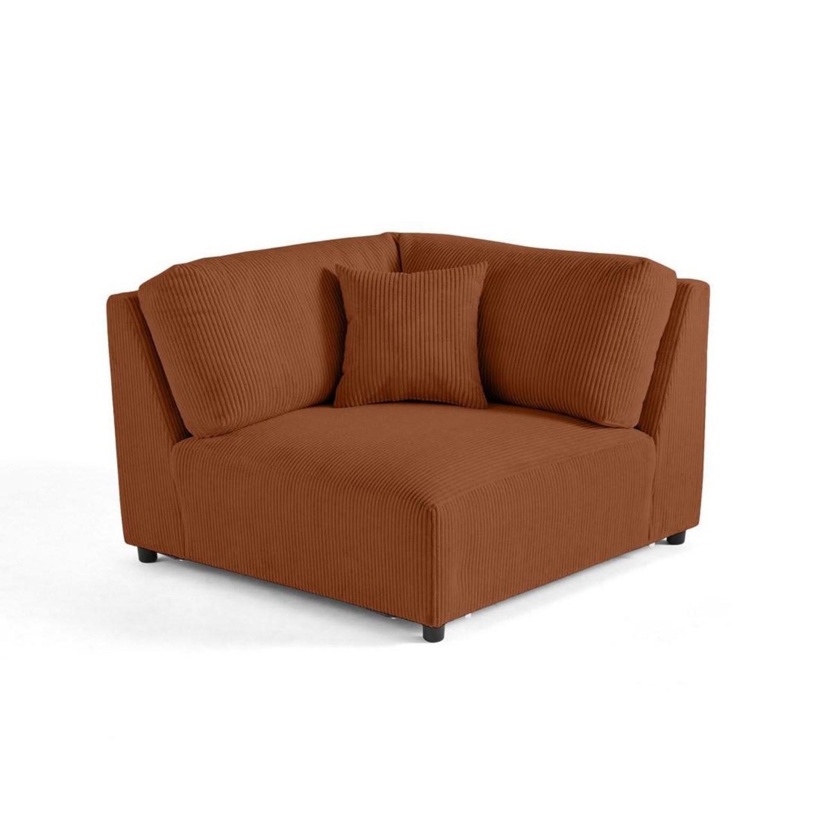 LISA DESIGN Garance - module d'assise d'angle réversible - en velours côtelé