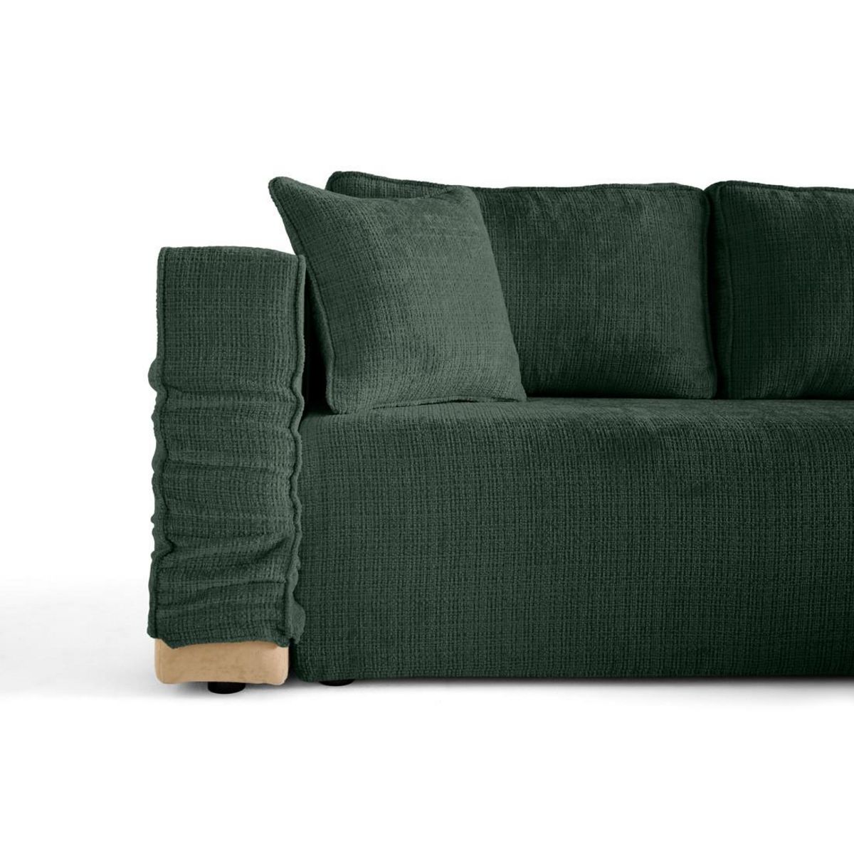 BEST MOBILIER Topaze - canapé d'angle déhoussable réversible 4 places en velours texturé