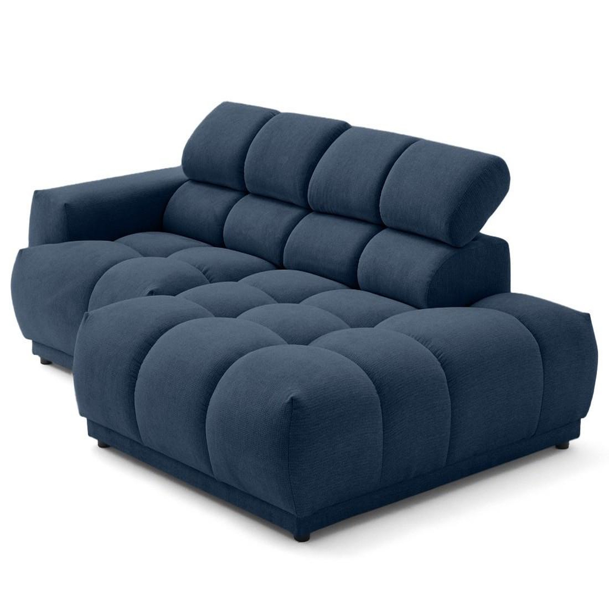 Voir la diapositive 6 : LISA DESIGN Matera - canapé d'angle droit 4 places avec têtières réglables en tissu texturé