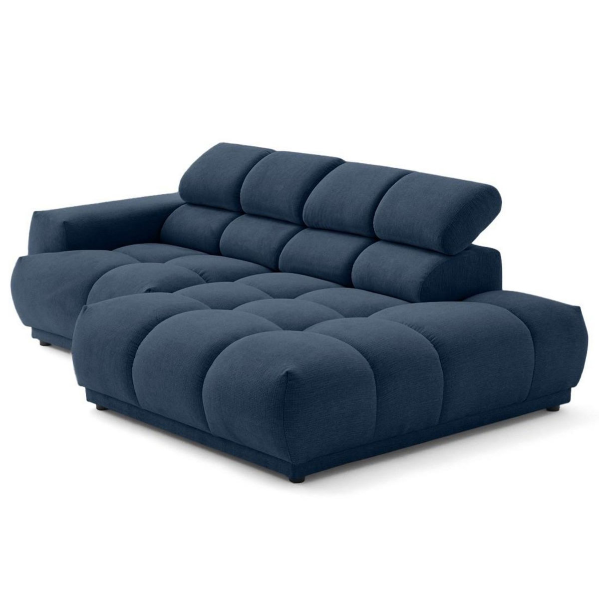 LISA DESIGN Matera - canapé d'angle droit 3 places avec têtières réglables en tissu texturé