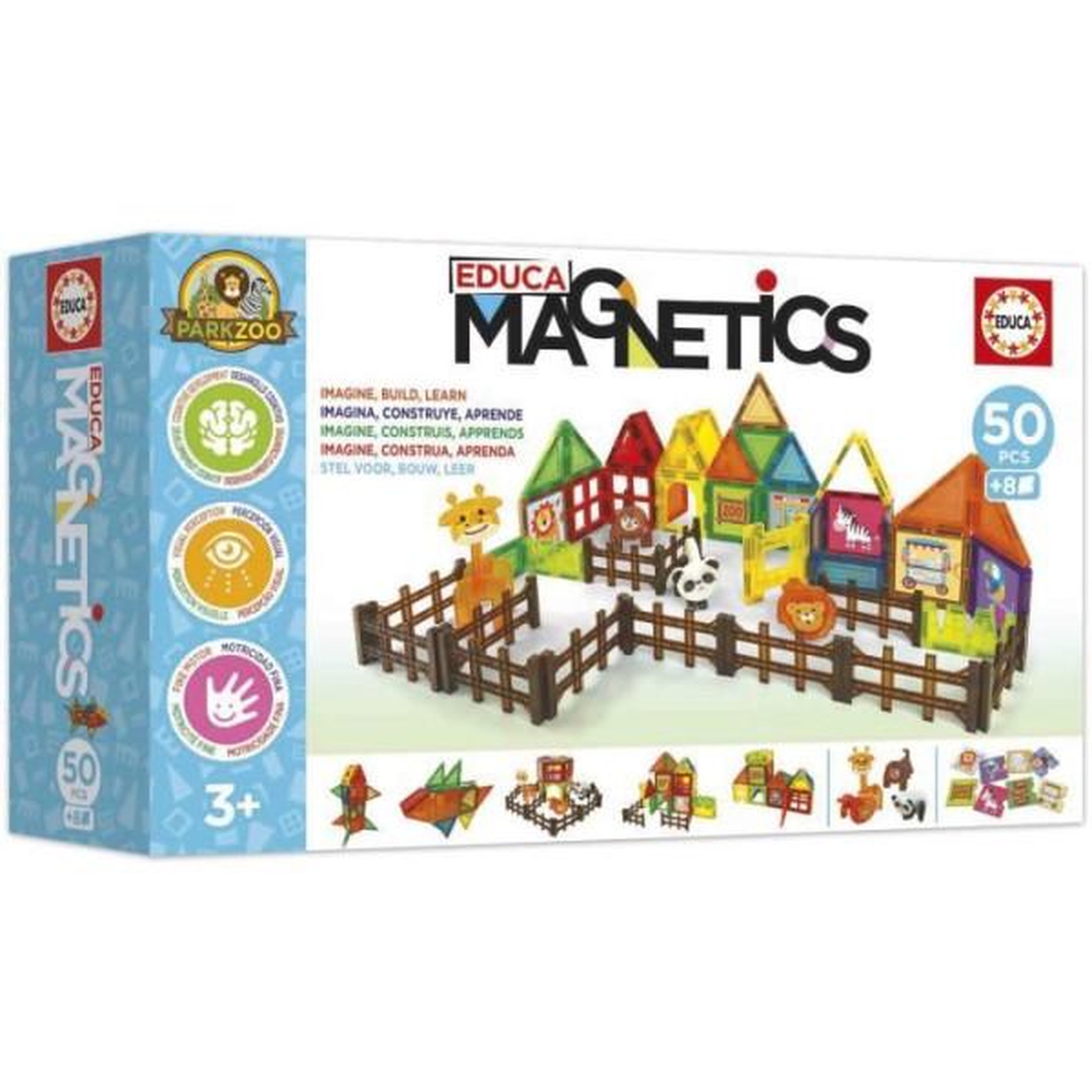 Voir la diapositive 4 : EDUCA Magnetics Parc Zoo - Jeu de construction - EDUCA - 50 pieces magnétiques, 4 animaux, 8 cartes - Des 3 ans