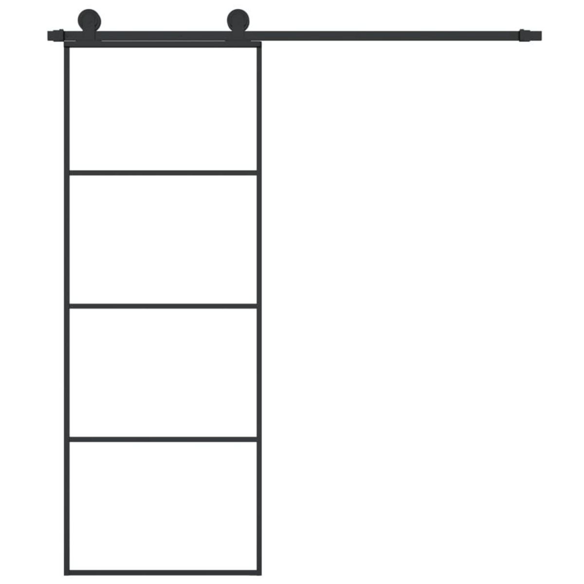 VIDAXL Porte coulissante avec kit de quincaillerie 76x205 cm Verre ESG