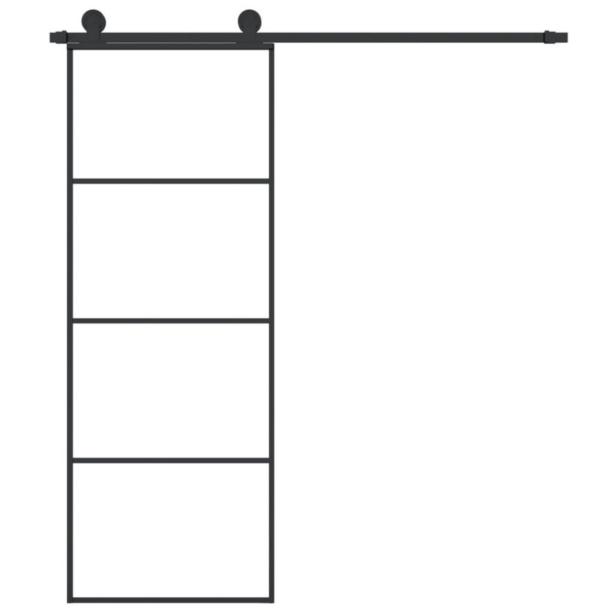 VIDAXL Porte coulissante avec kit de quincaillerie 76x205 cm Verre ESG