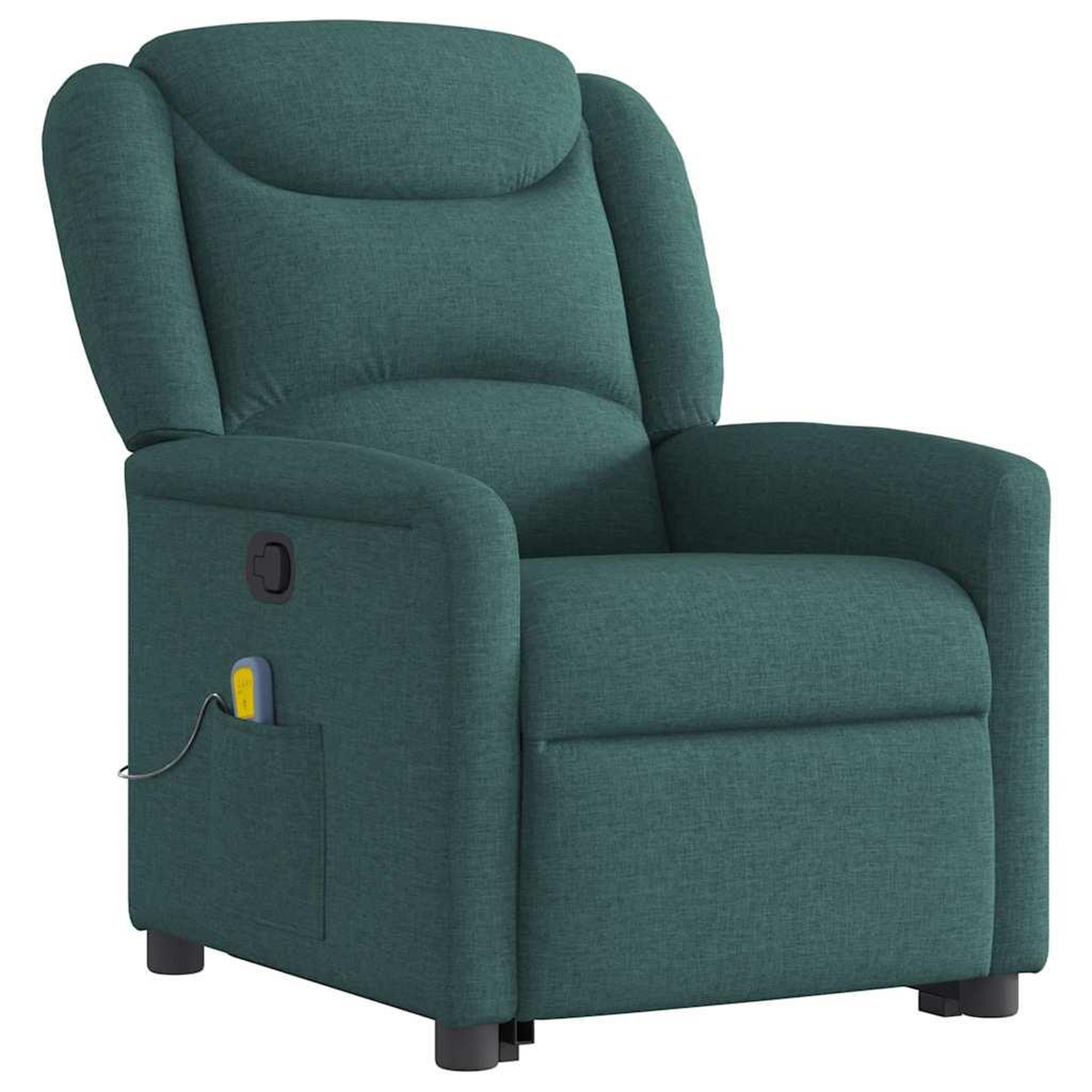 Voir la diapositive 4 : VIDAXL Fauteuil inclinable de massage Vert fonce Tissu