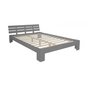 HomeStyle4U Lit double lit futon en bois 120x200 lit pin gris cadre de lit en bois massif