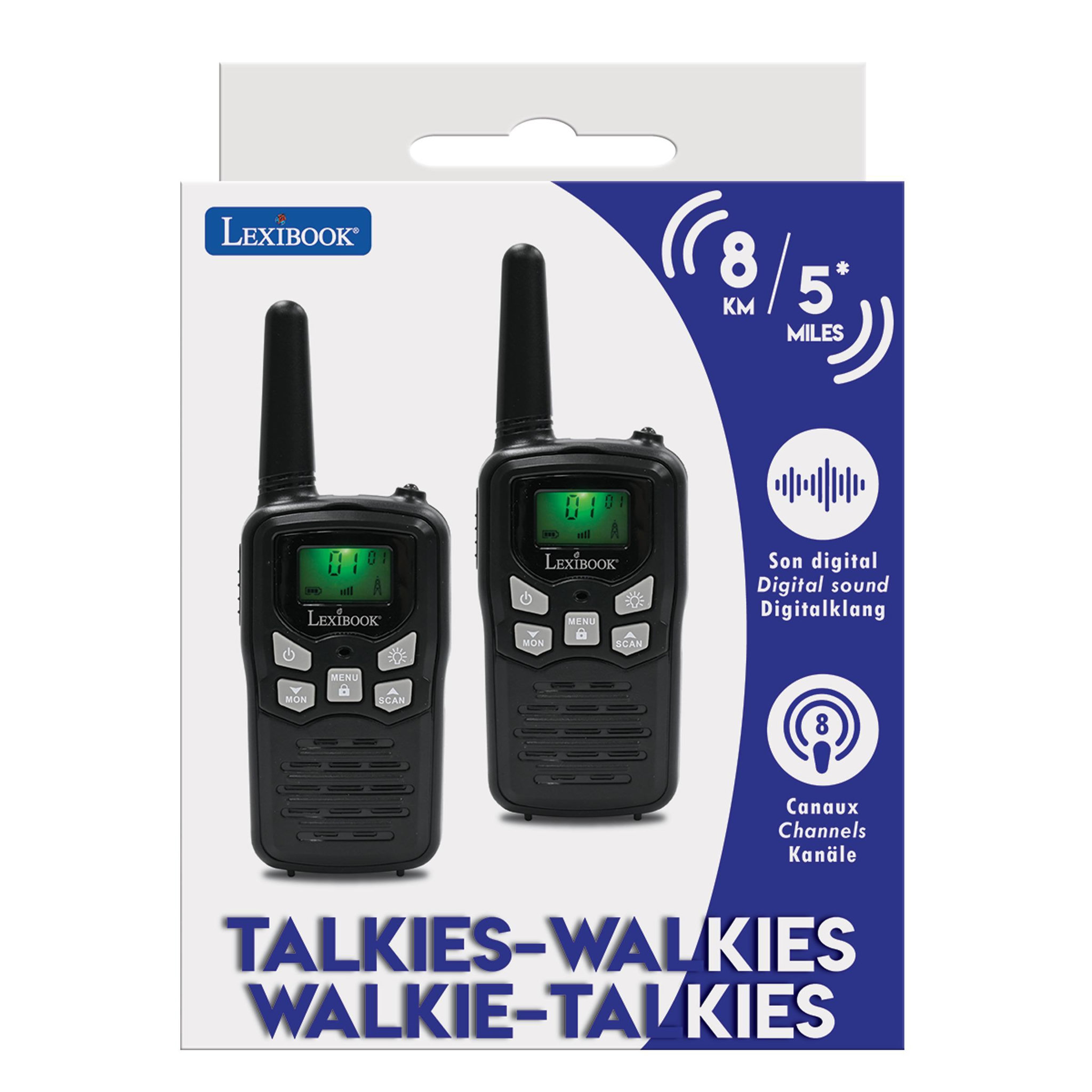 Voir la diapositive 5 : Lexibook Talkie-Walkies Digitaux portée 8km et 8 canaux