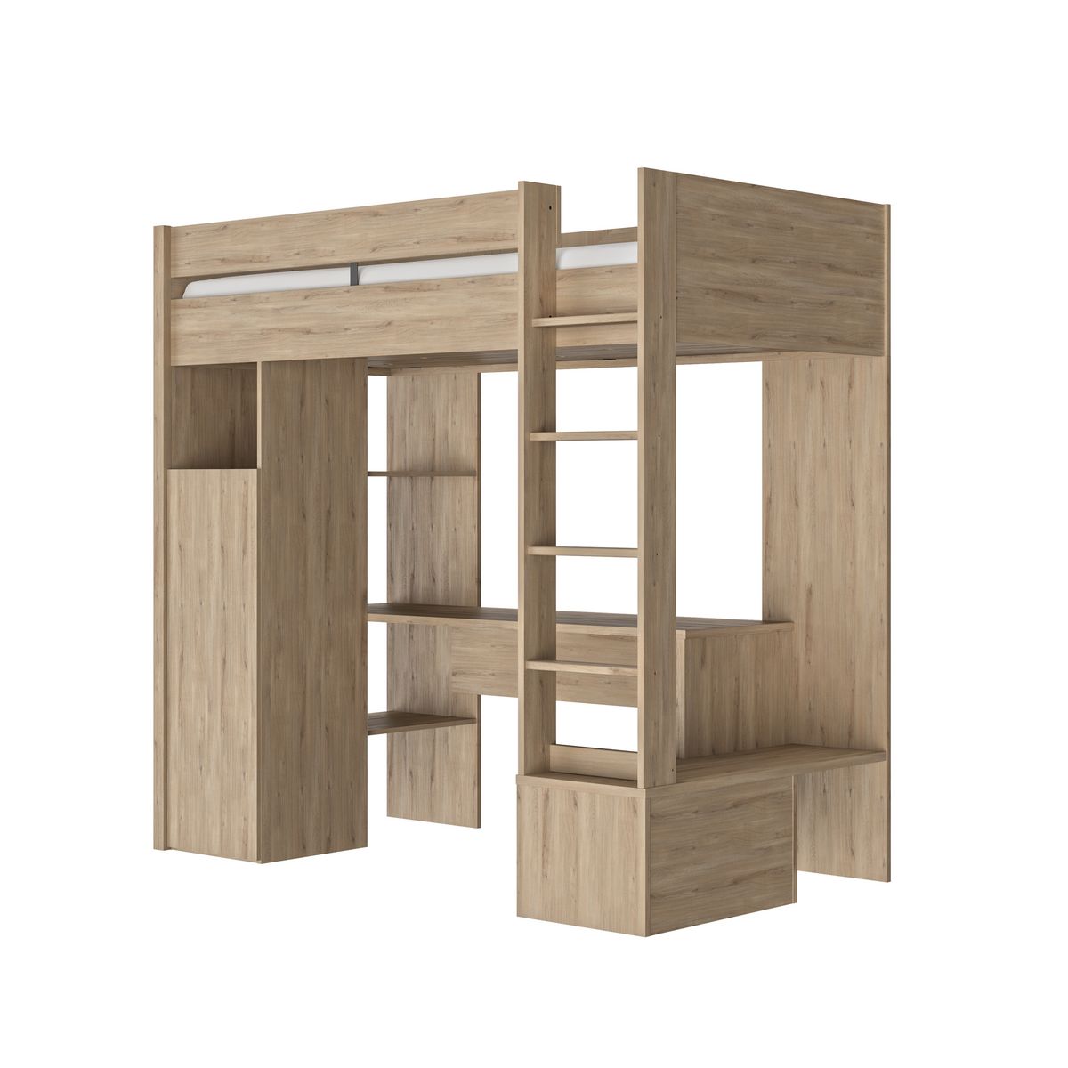 GAMI Lit mezzanine couchage 90x200cm JONATHAN