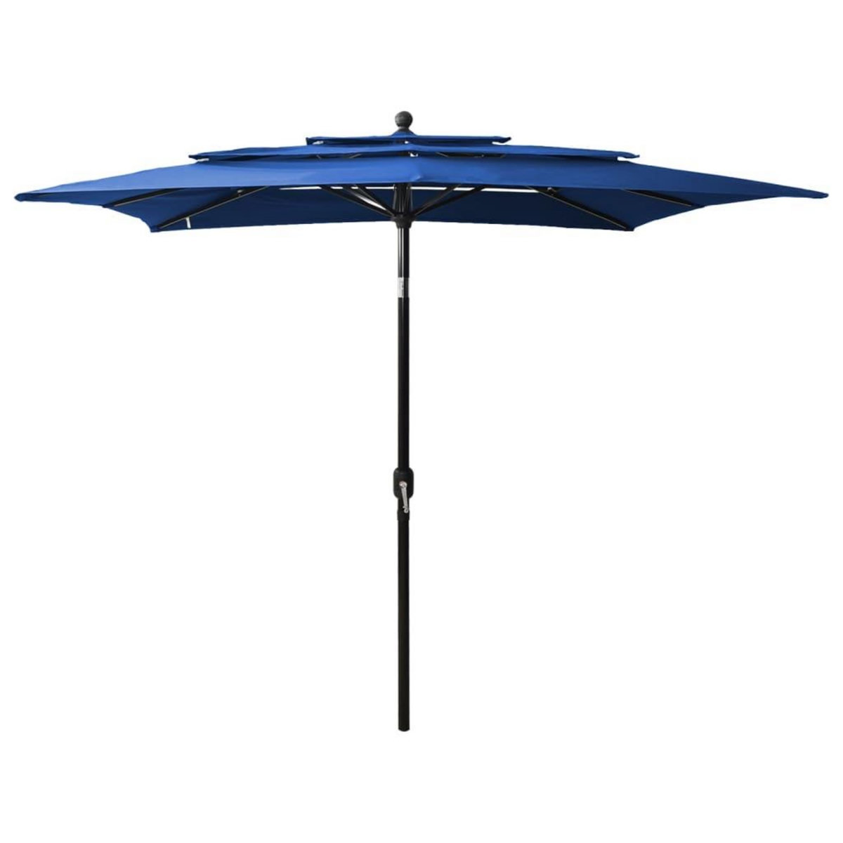 VIDAXL Parasol de jardin a 3 niveaux avec mat en aluminium bleu azure