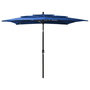 Voir la diapositive 1 : VIDAXL Parasol de jardin a 3 niveaux avec mat en aluminium bleu azure