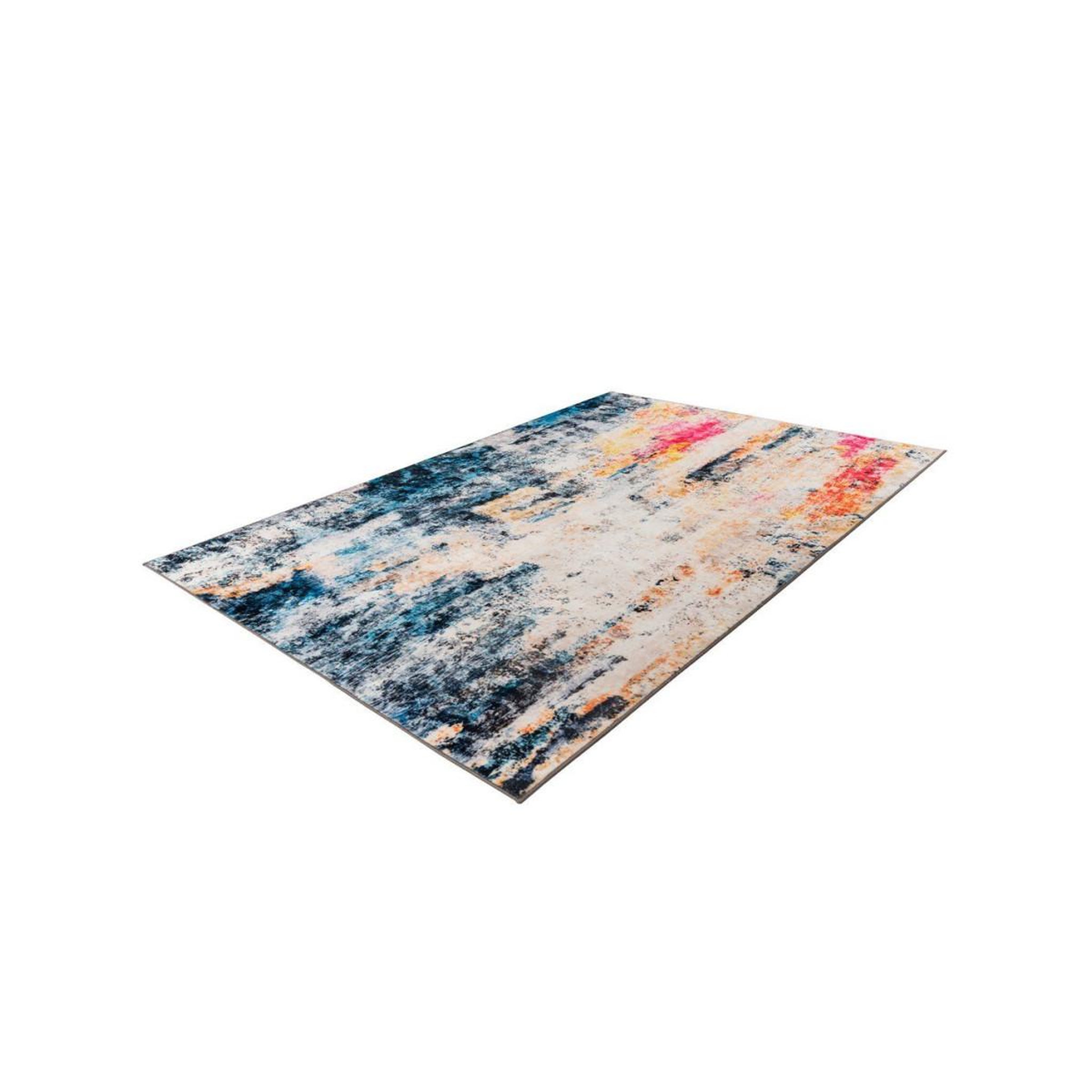 Voir la diapositive 2 : Paris Prix Tapis Tissé Rétro à Poils Courts  Saphira  Multicolore