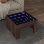 VIDAXL Table basse avec LED infini chene marron 50x50x30 cm