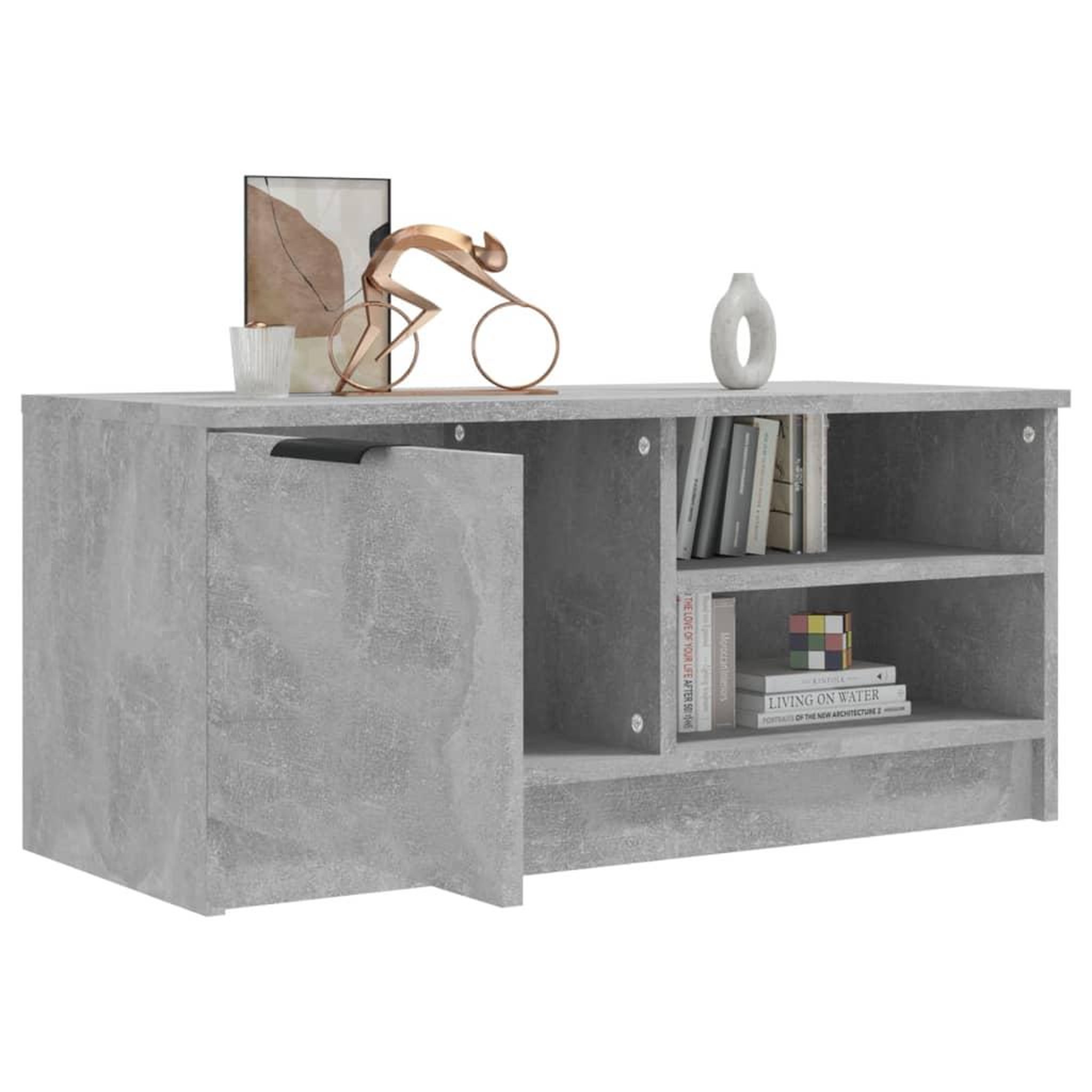 Voir la diapositive 4 : VIDAXL Meuble TV Gris beton 80x35x36,5 cm Bois d'ingenierie