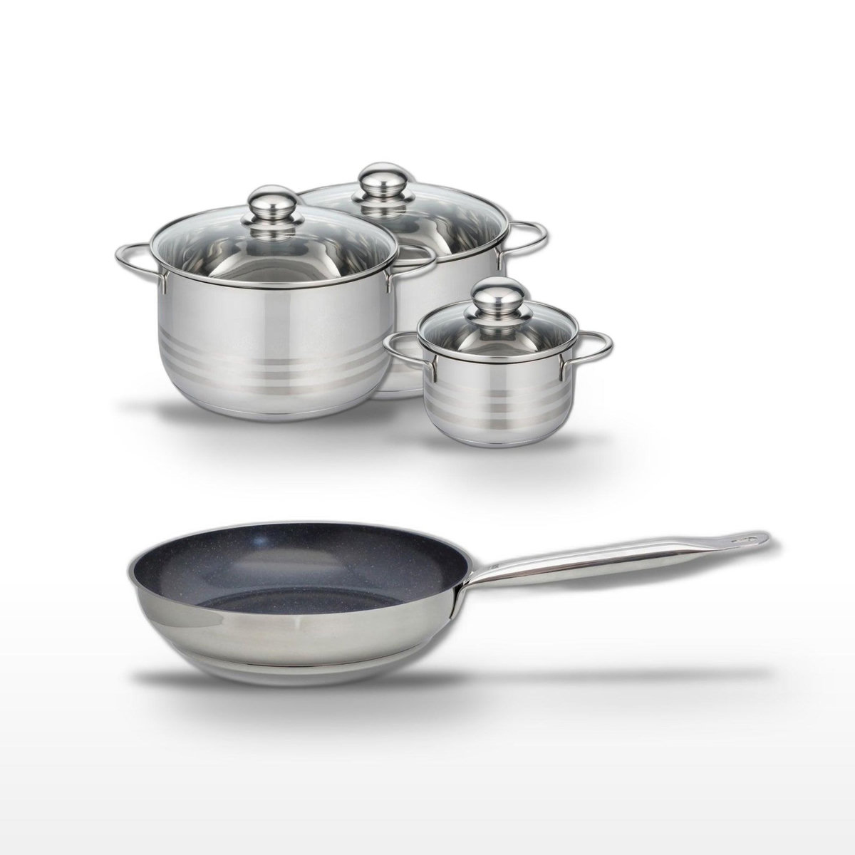 ELO Lot Poêle 28cm & 3 Faitouts 14/20/24cm Elo Profi Therm Platinum