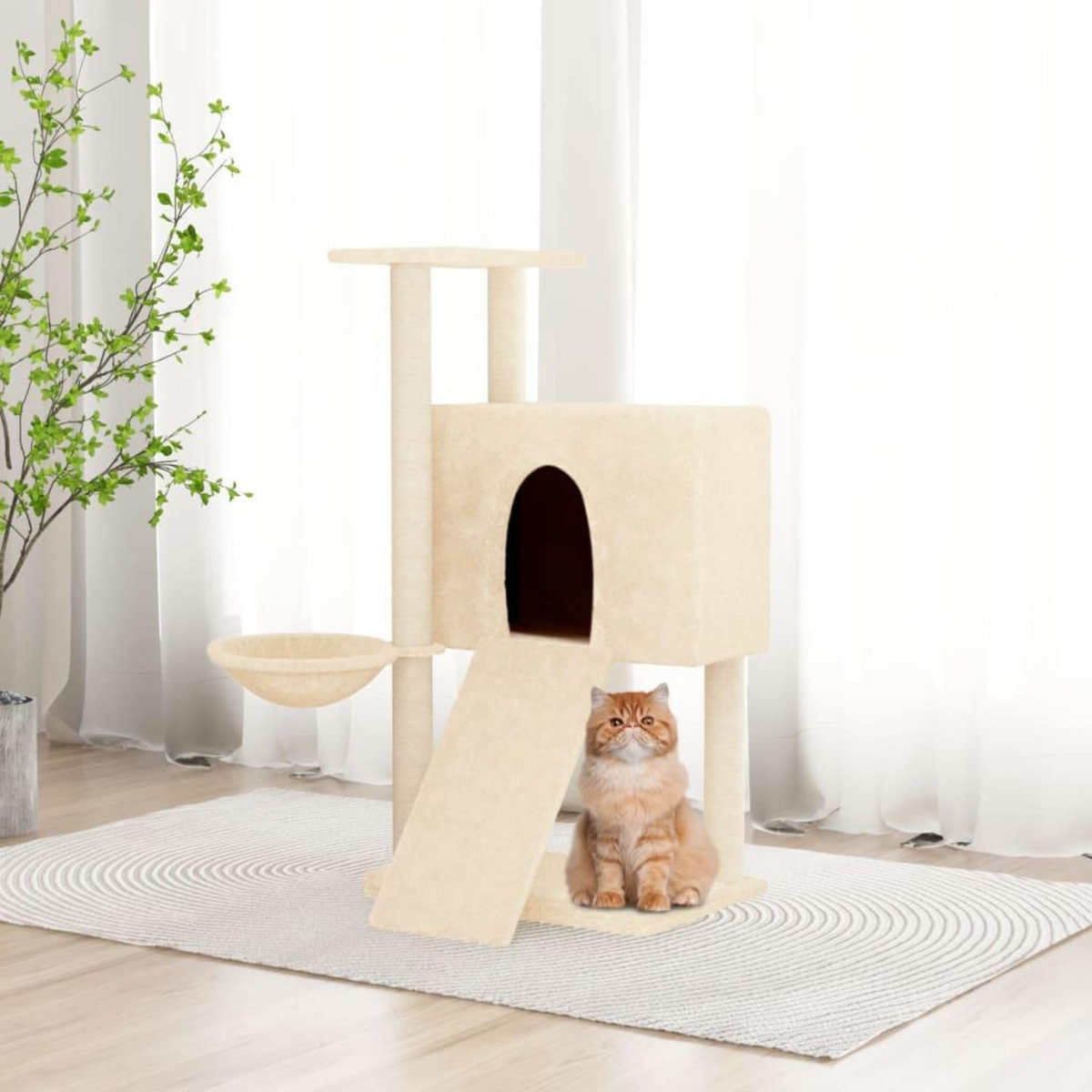 VIDAXL Arbre a chat avec griffoirs en sisal Creme 96 cm