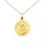 L'ATELIER D'AZUR Collier - Médaille Or 18 Carats 750/1000 Saint Michel - Chaîne Dorée - Gravure Offerte