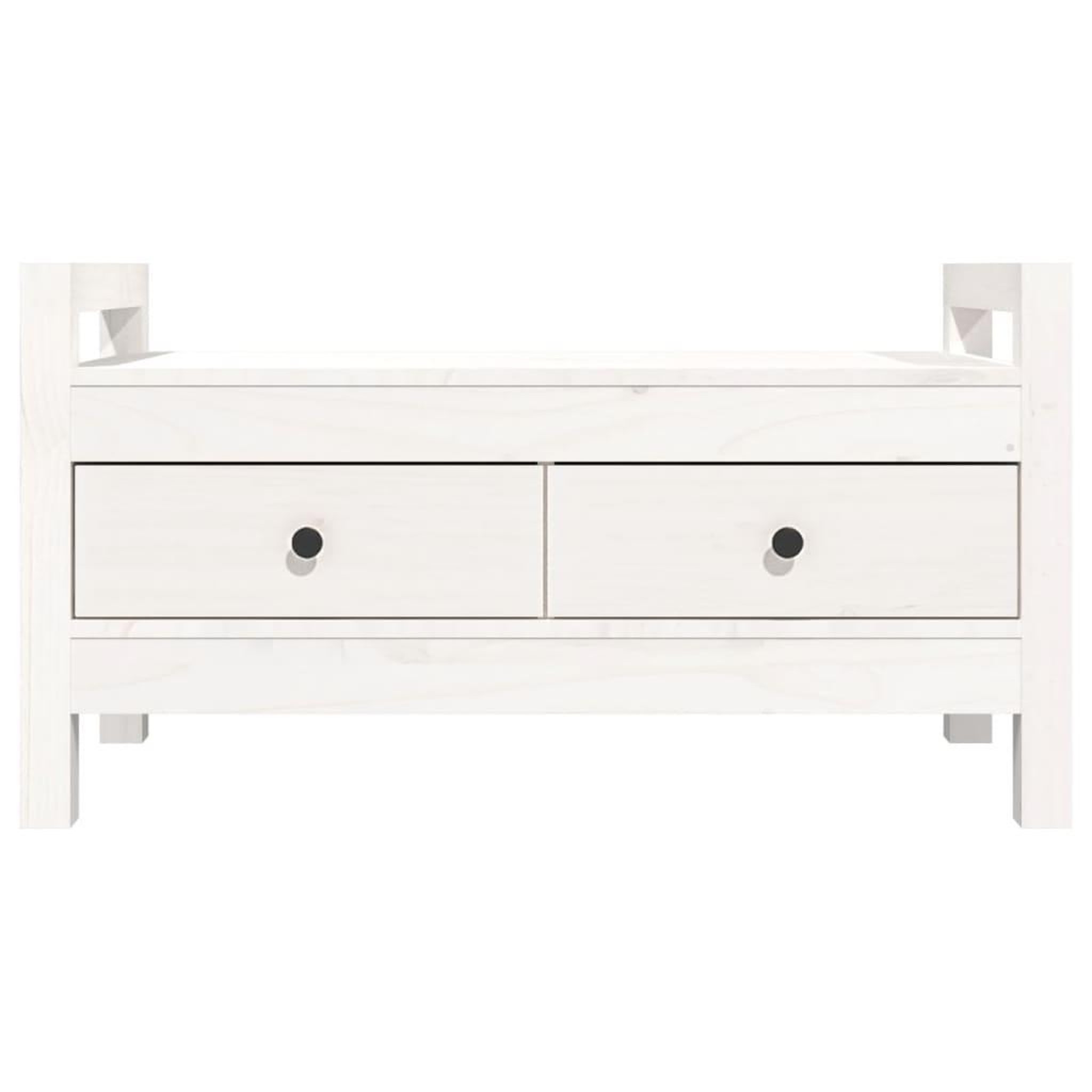 Voir la diapositive 4 : VIDAXL Banc d'entree Blanc 80x40x43 cm Bois de pin massif