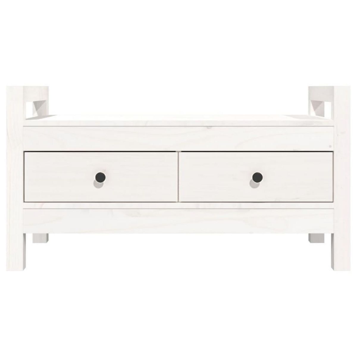 VIDAXL Banc d'entree Blanc 80x40x43 cm Bois de pin massif