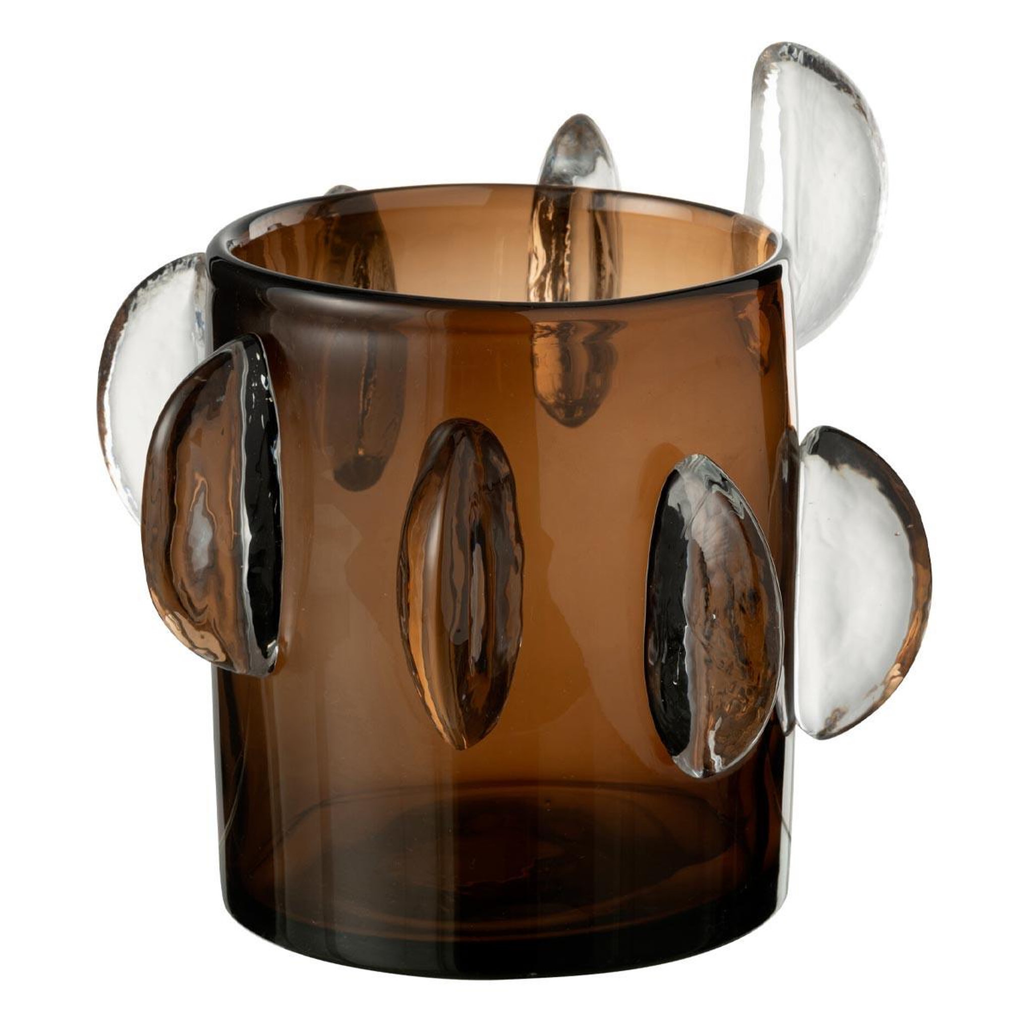 J-LINE Vase design en verre  steggy  24cm marron