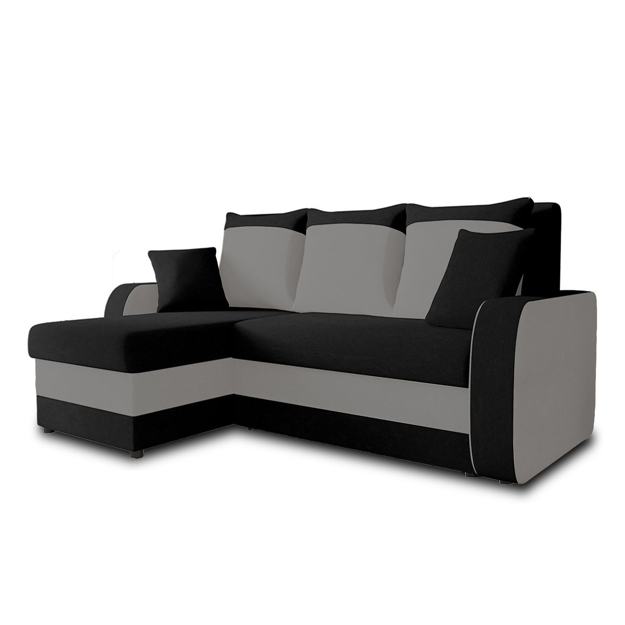 Voir la diapositive 4 : BEST MOBILIER Valos - canapé d'angle réversible - 4 places - convertible avec coffre - en velours