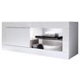 Voir la diapositive 2 : BEST MOBILIER Milo - meuble tv - blanc - 2 niches et 1 porte - 140 cm