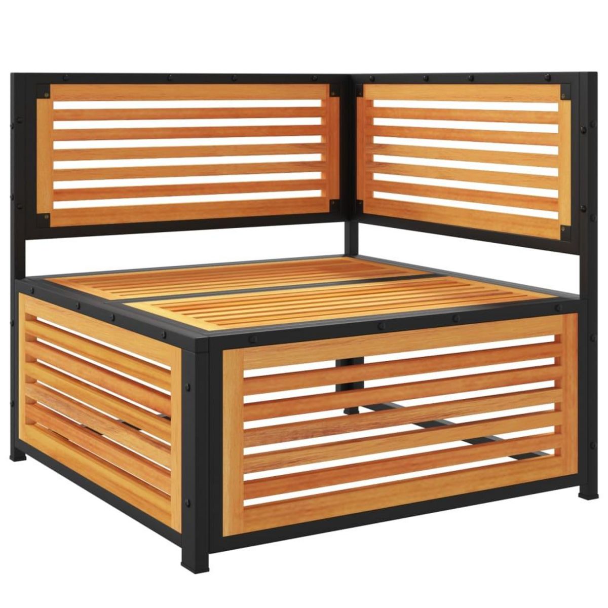 VIDAXL Canape d'angle de jardin avec coussins bois massif d'acacia
