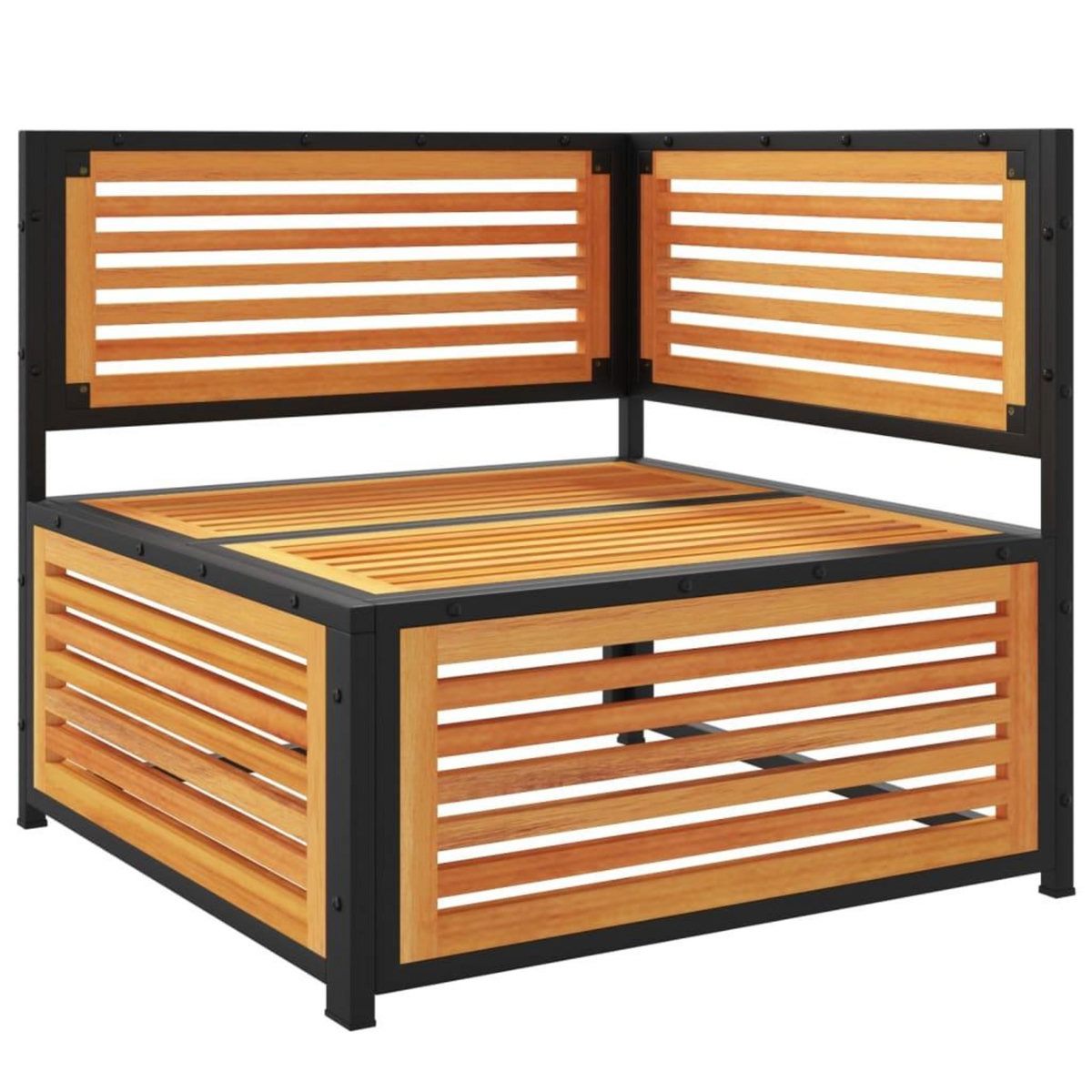 VIDAXL Canape d'angle de jardin avec coussins bois massif d'acacia