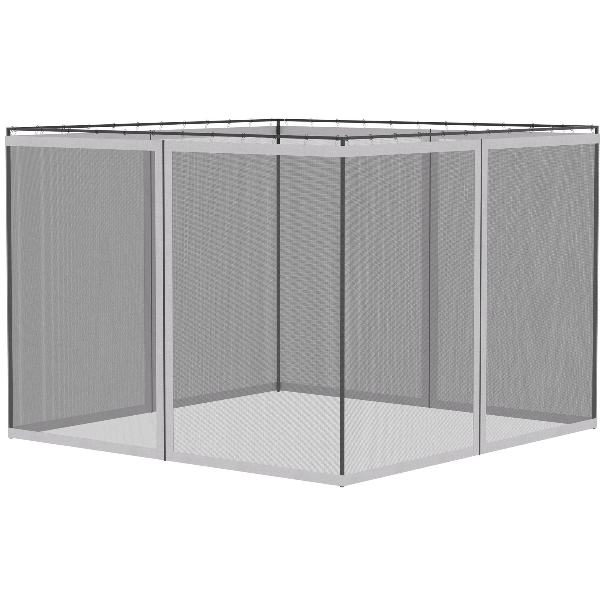 Voir la diapositive 5 : OUTSUNNY Moustiquaires pour tonnelle barnum pavillon de jardin 3 x 4 m - lot de 4 moustiquaires zippées + crochets d'attaches - polyester nylon