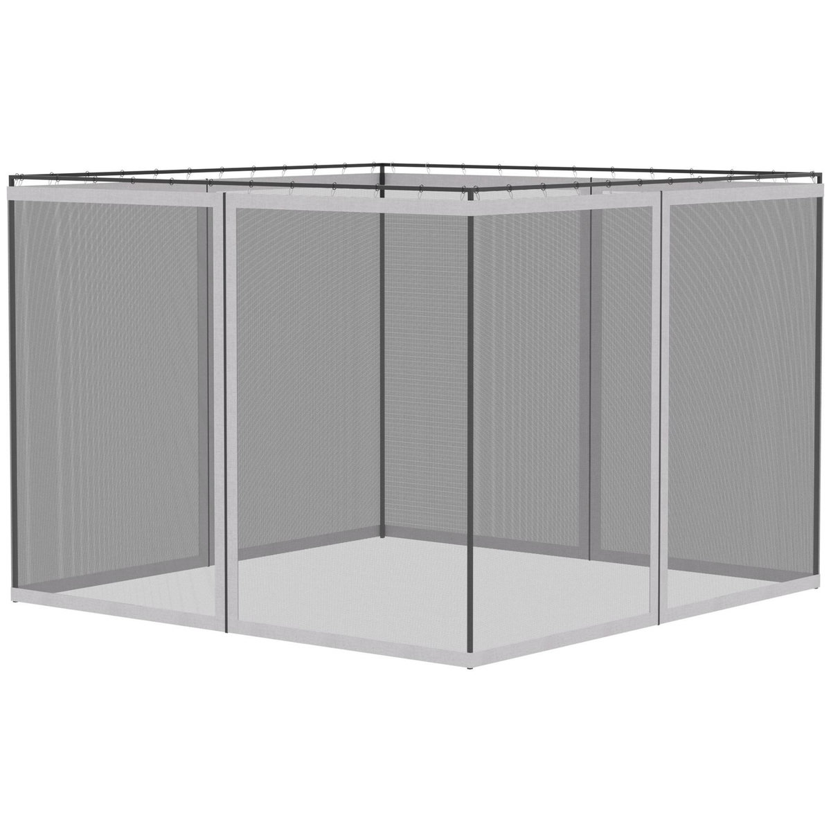 OUTSUNNY Moustiquaires pour tonnelle barnum pavillon de jardin 3 x 4 m - lot de 4 moustiquaires zippées + crochets d'attaches - polyester nylon