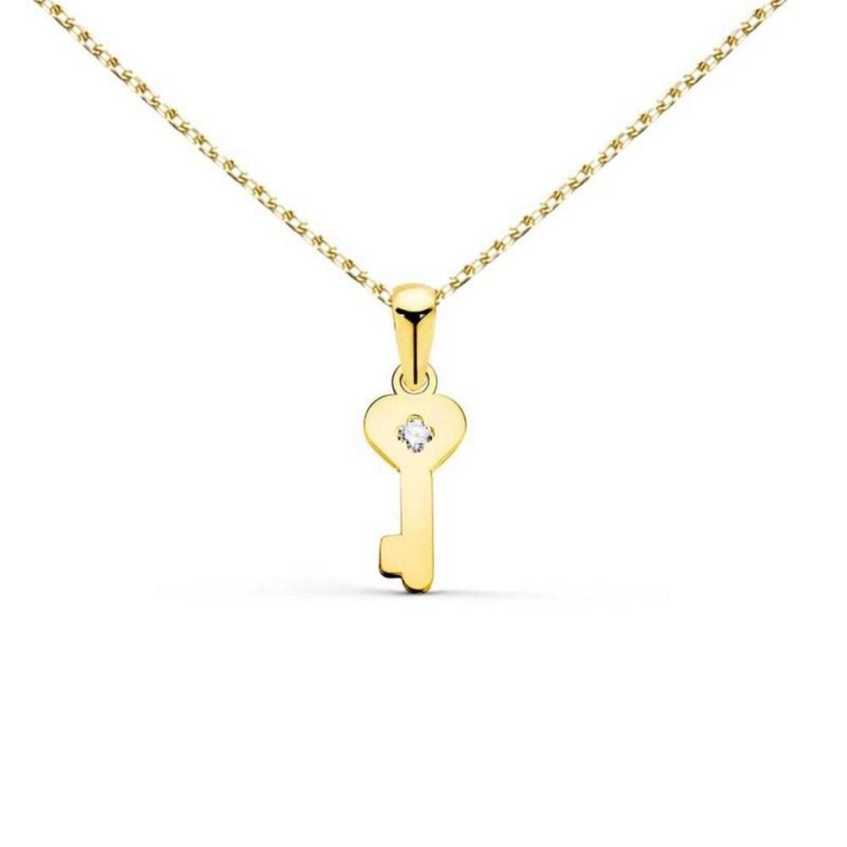 L'ATELIER D'AZUR Collier - Pendentif Clé Or 18 Carats 750/000 Jaune - Chaine Dorée