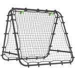 HOMCOM Filet de rebond double face pliable réglable 91 x 91 cm - rebondisseur football - acier PE noir