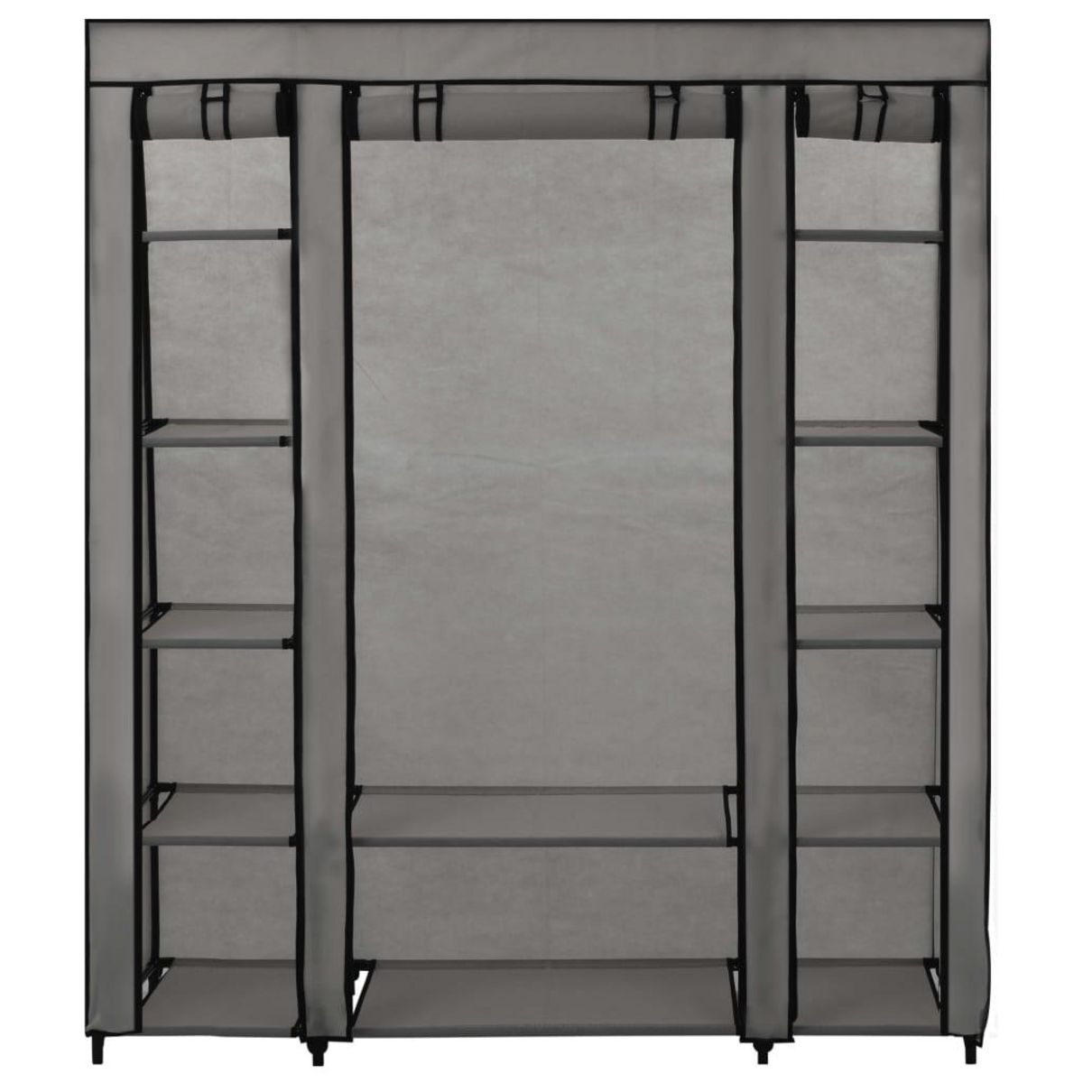 VIDAXL Armoire avec compartiments et tiges Gris 150x45x176 cm Tissu