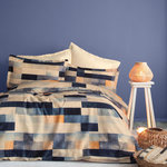 Home collection Parure Housse de couette 3 pcs 240x220 cm 100% satin de coton 82 fils imprimé. Wang